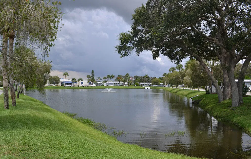 View inside Lake Village Mobile Home Park