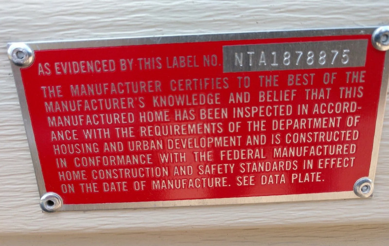 VIN Number on a Mobile Home