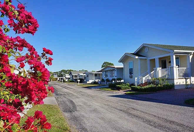 Inside the Bay Indies Mobile Home Park in Venice Florida