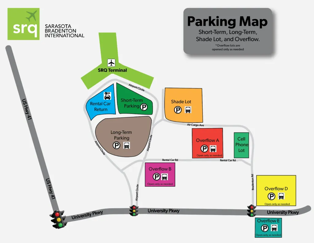 Sarasota Airport Parking Map
